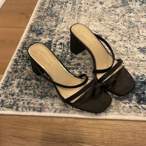 Black heeled sandals